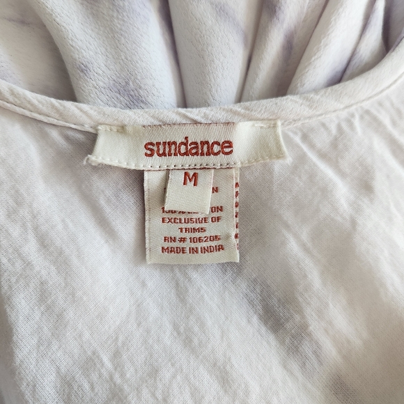 Sundance Womens Shibori Spirit White Gray Tie Dyed Asymmetrical Hem Dress Medium - Picture 3 of 9